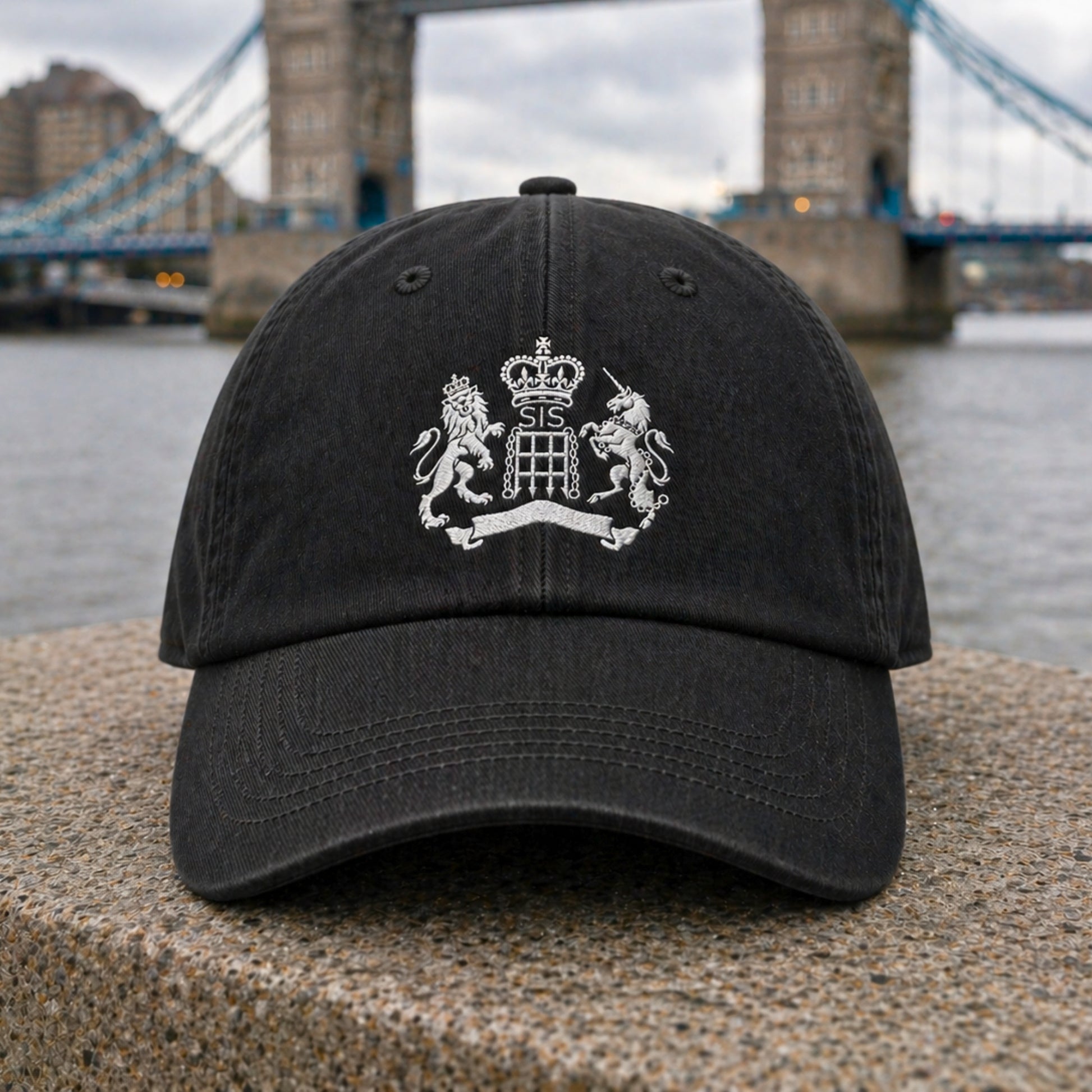 Black James Bond Hat with Embroidered S.I.S. Logo from Skyfall