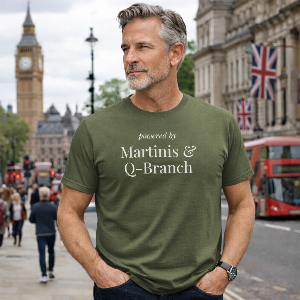 Powered by Martinis and Q-Branch T-Shirt