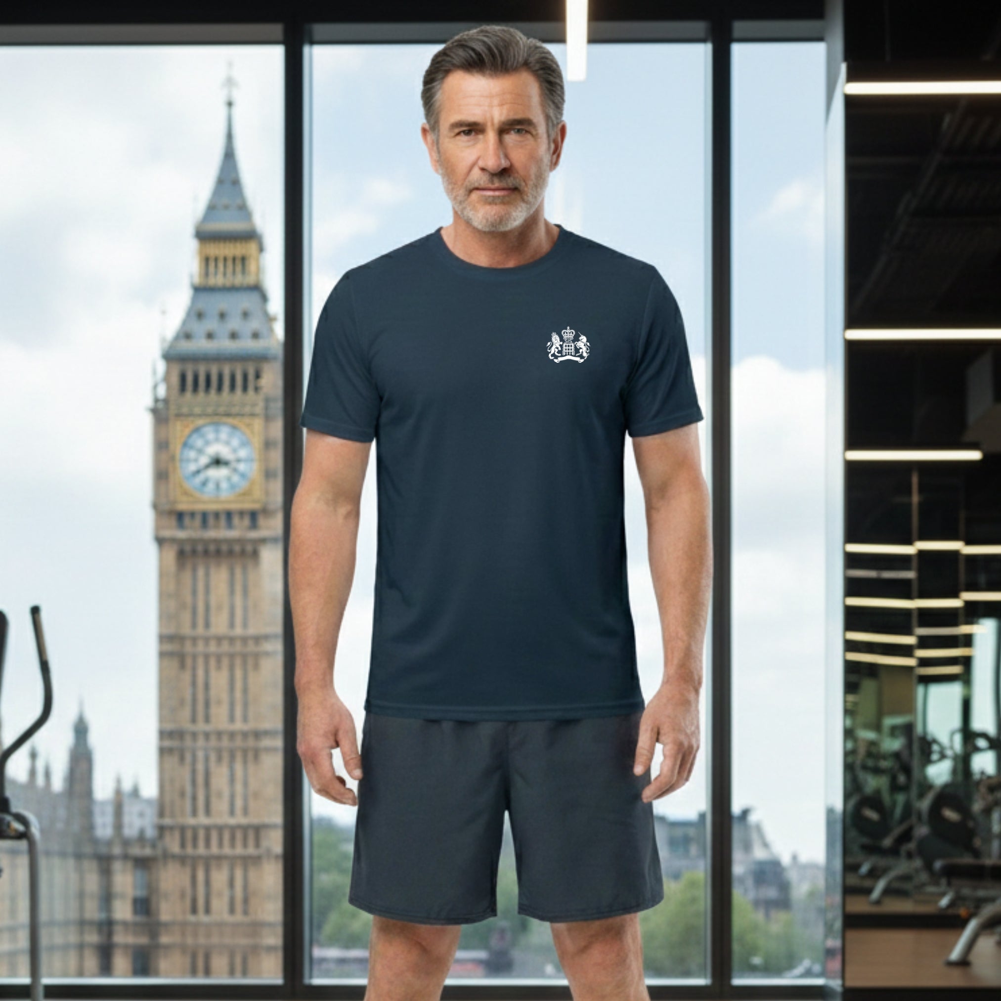 Man wearing James Bond Mesh Workout T-Shirt