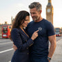 Couple embracing with London's Big Ben in the background