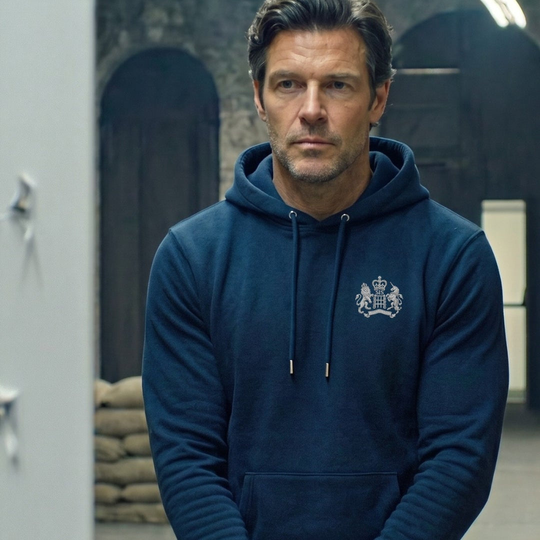 Man wearing James Bond Training Hoodie from Skyfall