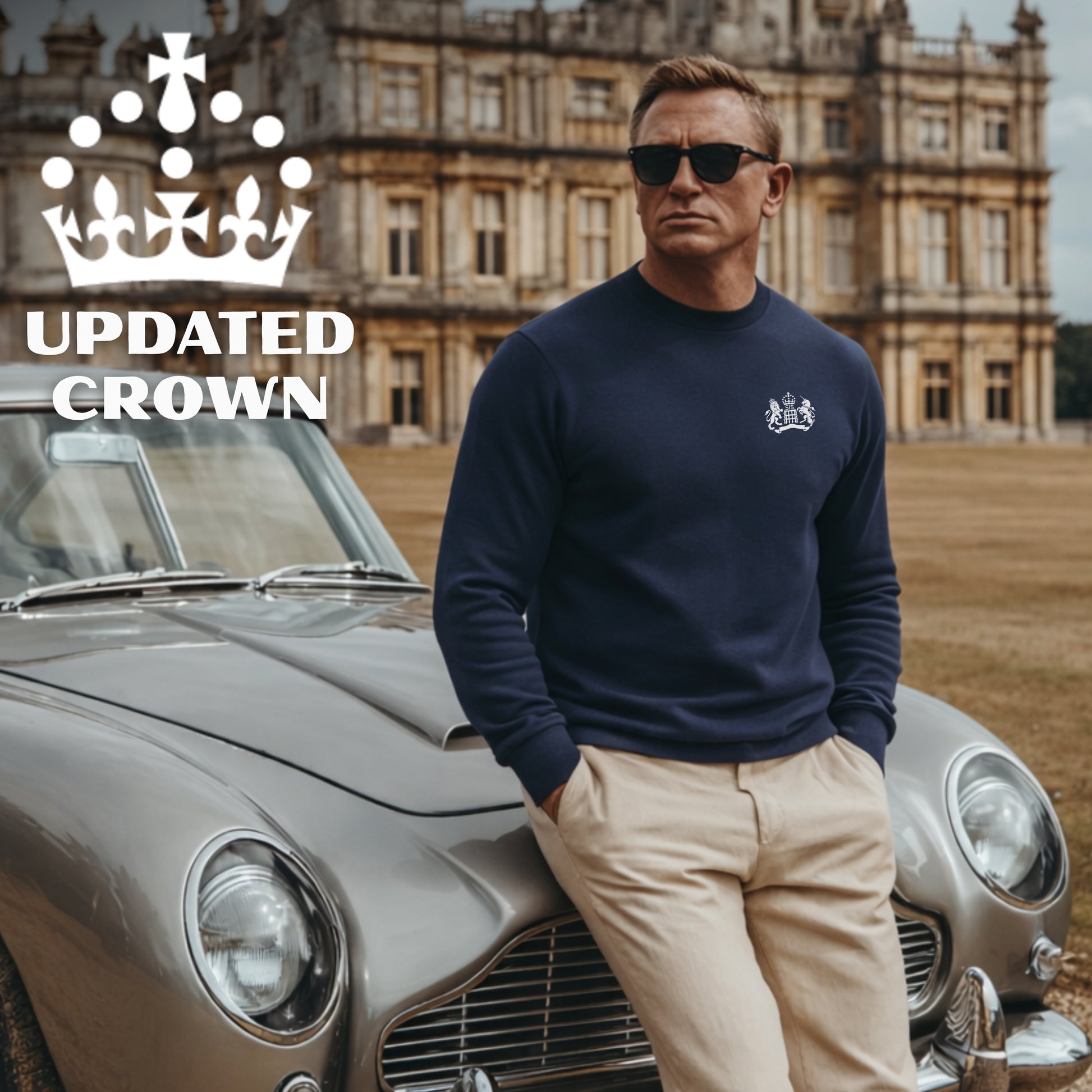 Updated UK King's Crown Logo Jumper