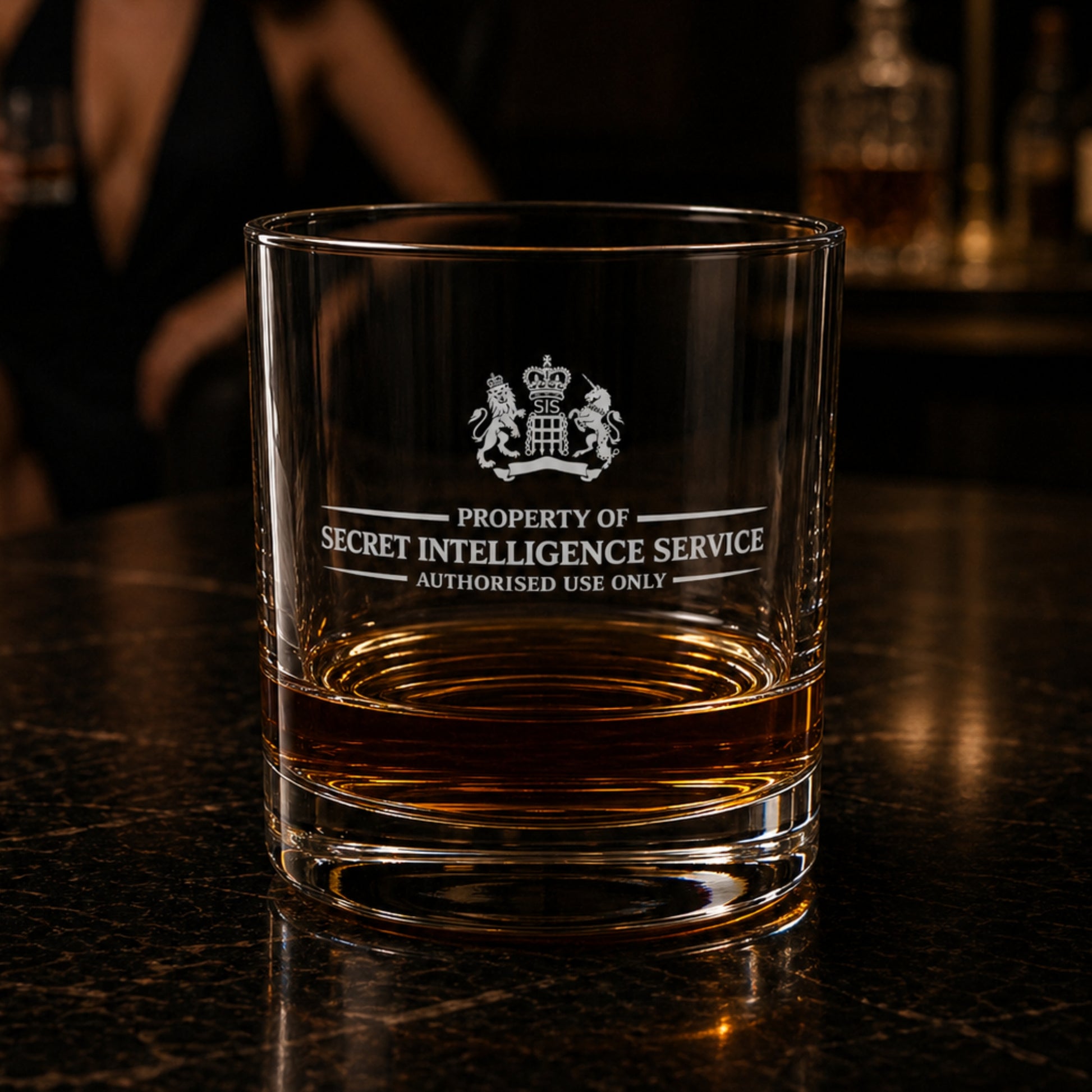 “Authorised Use Only” Rocks Glass