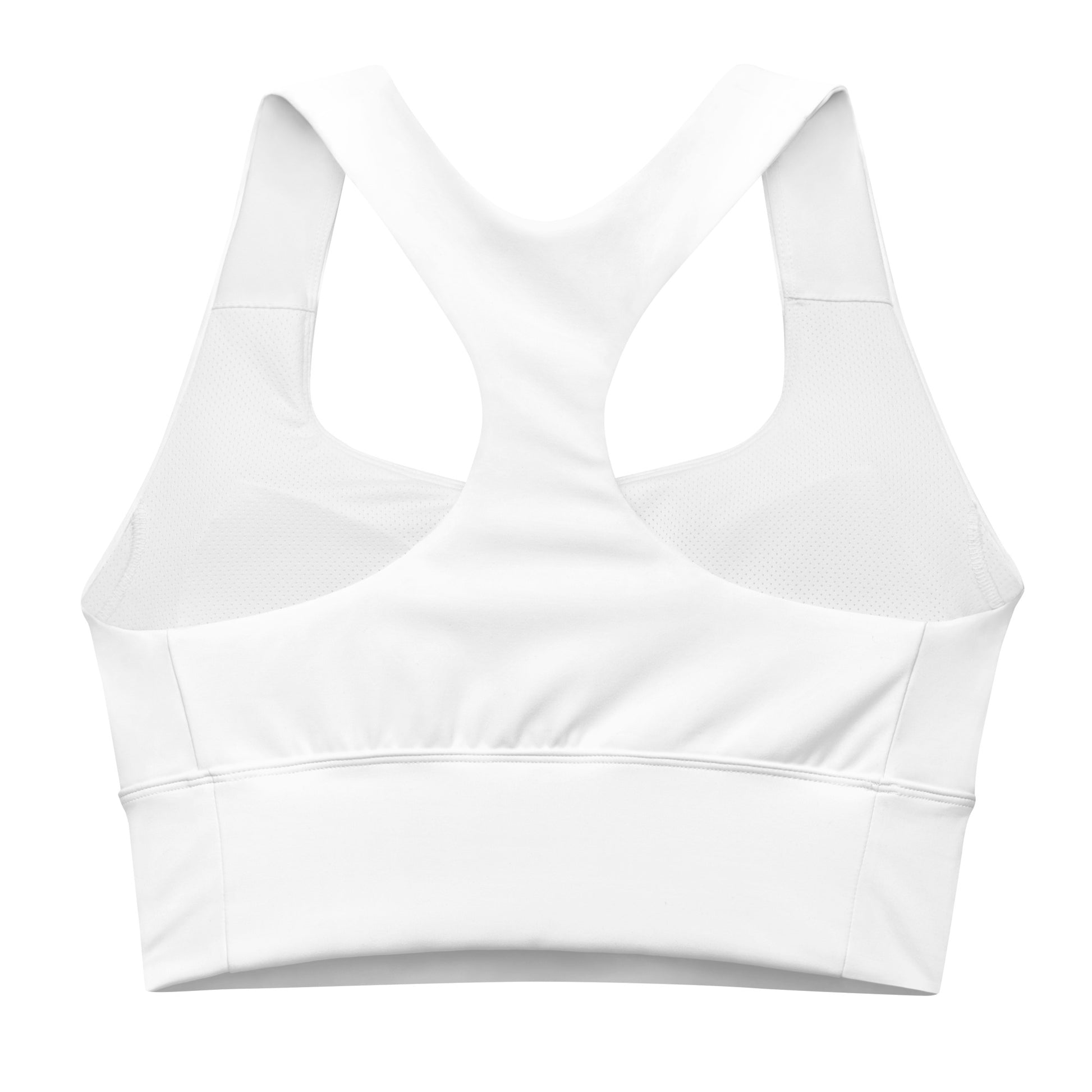 Ladies Longline White Sports Bra