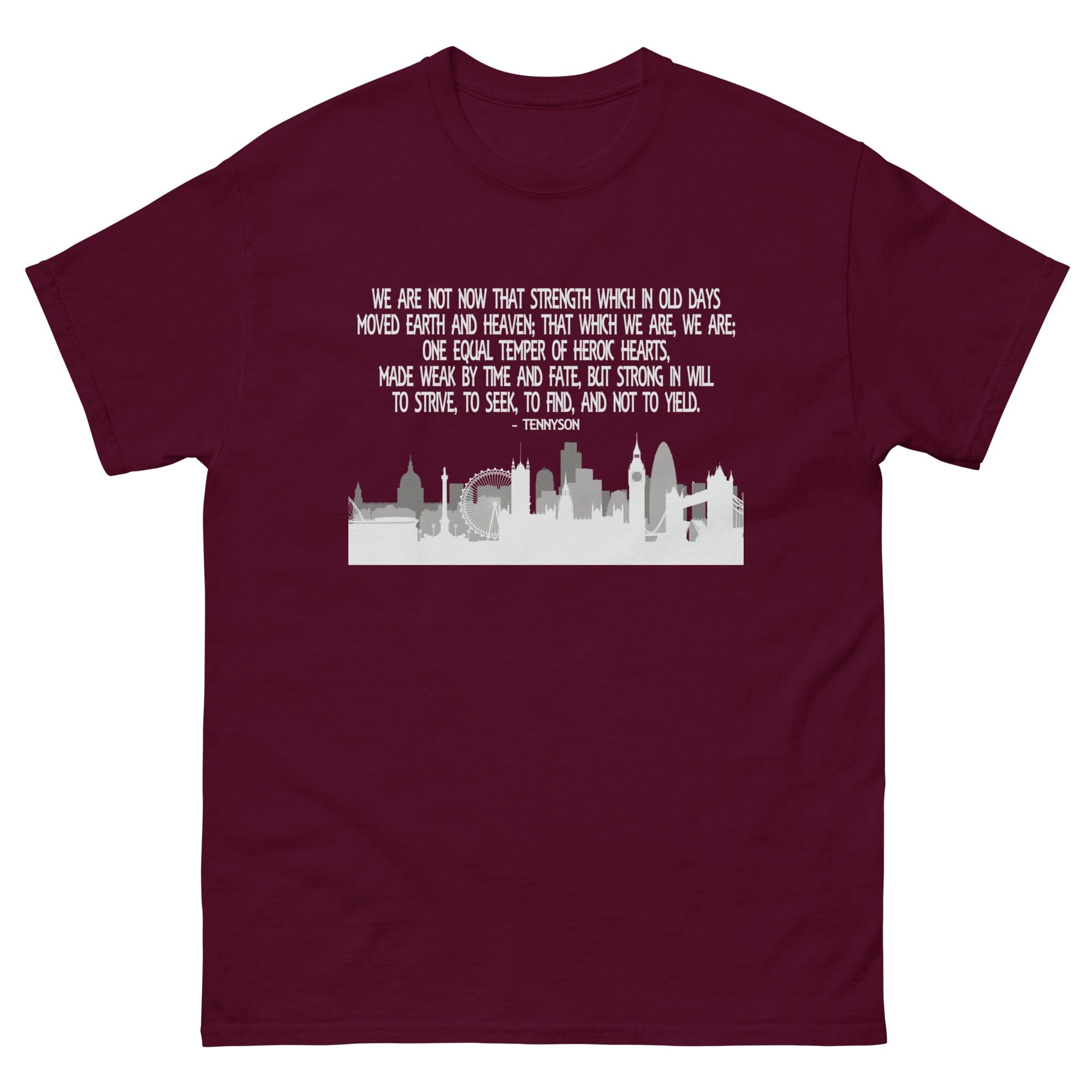 Tennyson Poem T-Shirt SIS Training Gear Maroon S 
