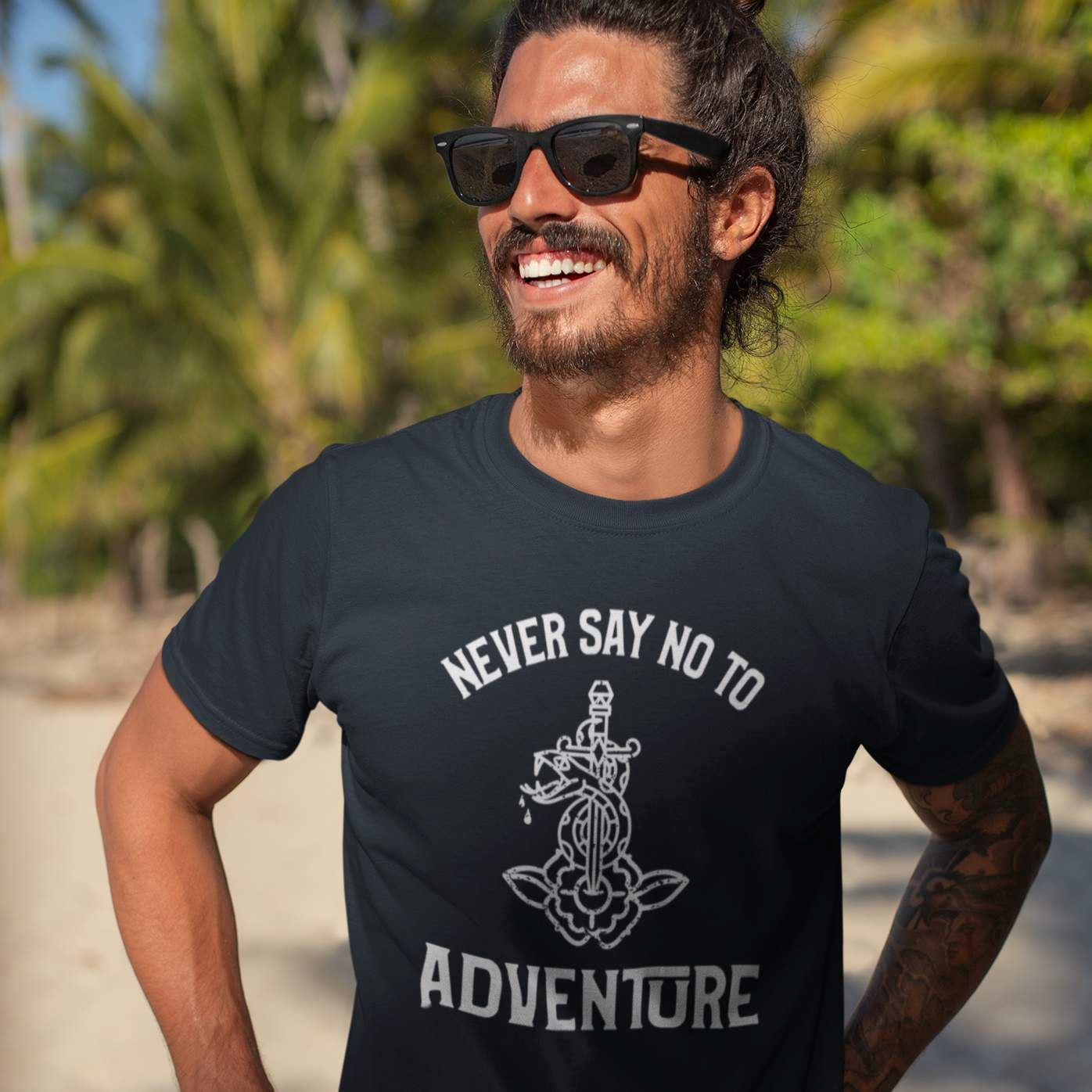 Never Say No To Adventure T-Shirt Shirts & Tops SIS Training Gear Navy S 