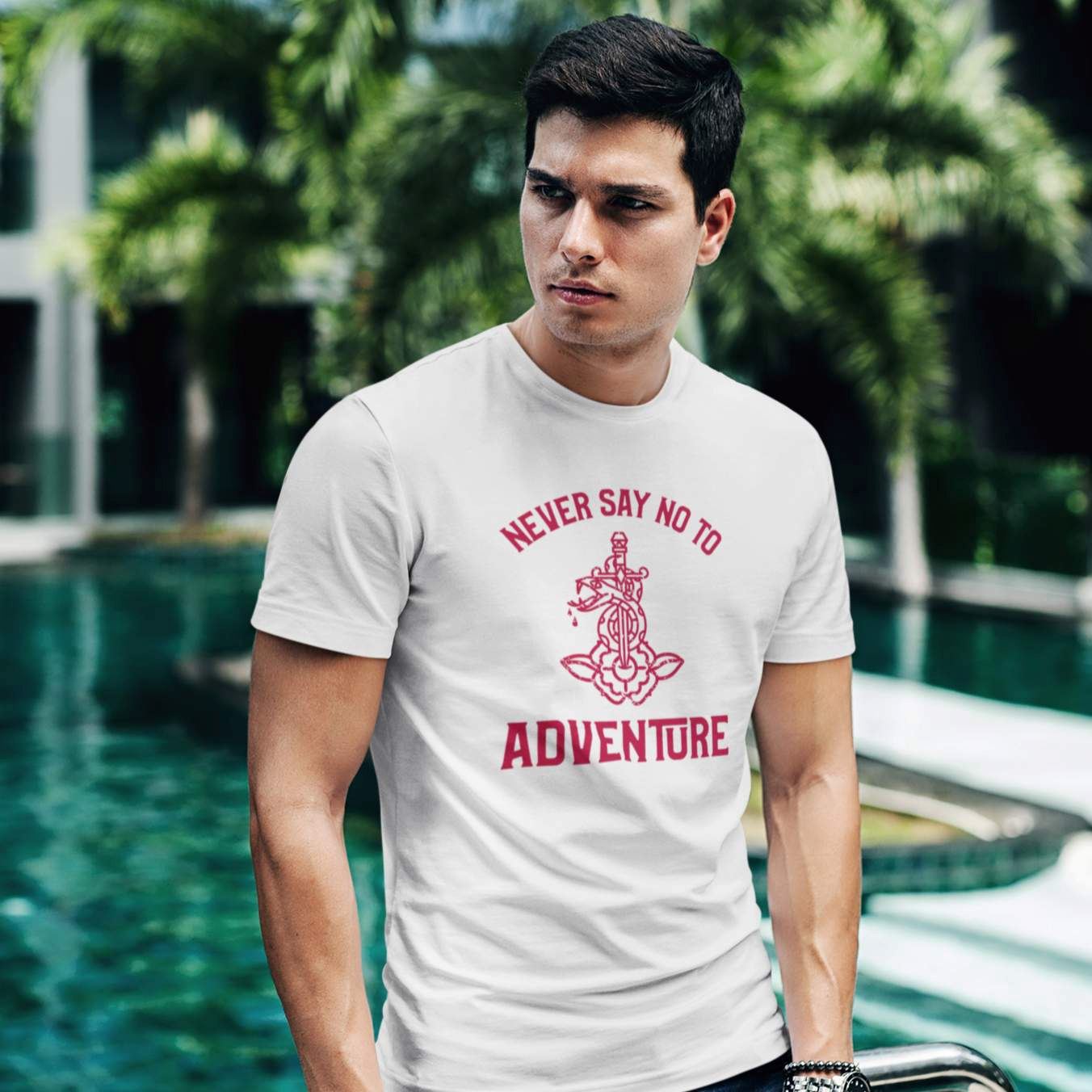 Never Say No To Adventure T-Shirt Shirts & Tops SIS Training Gear White S 